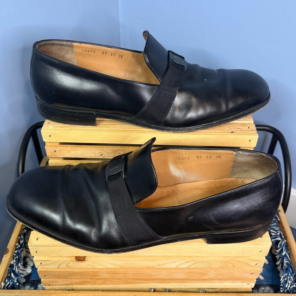 Salvatore Ferragamo Black Dress Loafers Size 15 - Picture 2 of 9